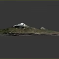 3D Mountain Landscape With Snow Capped Peak Green Slopes And Natural Terrain