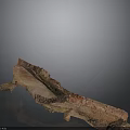 Building Structural Component With Red Brown Layered Texture And Irregular Form
