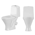 Modern White Ceramic Toilet Design With Two Profile Views And Sleek Lines