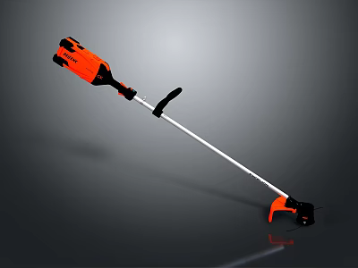 Orange Electric String Trimmer For Efficient Plant Maintenance And Garden Greenery Care 3d model