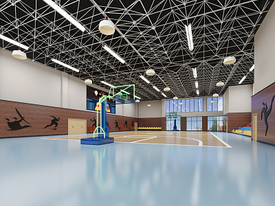 modern basketball court 3d model