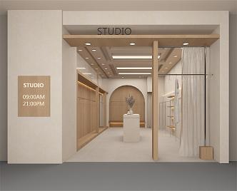 Clothing Store Door Head Log Style Clothing Store Clothing Store 3d model