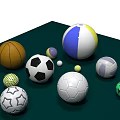 Various Colorful Sports Balls Collection On Green Surface With Different Patterns