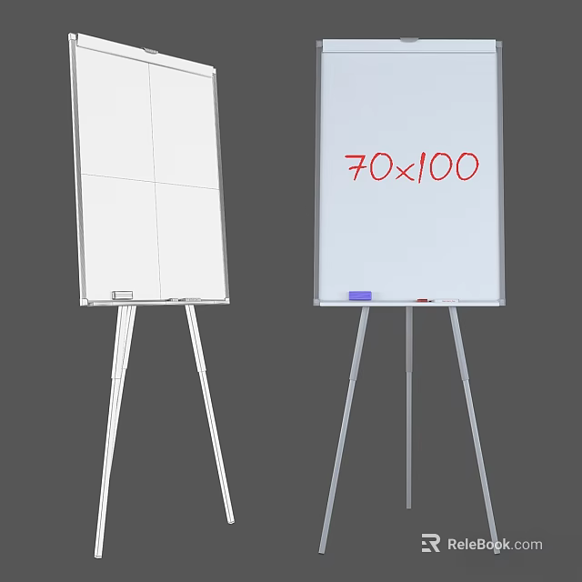 Wall Decor Whiteboard with Tripod Stand 70x100 Size for Office Display Use 3d model 