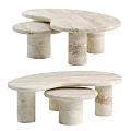 Marble Plant Stand With Modern Design Round Tops And Cylindrical Legs For Home Decor