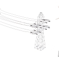 High-voltage wire wire rack windmill 3d model