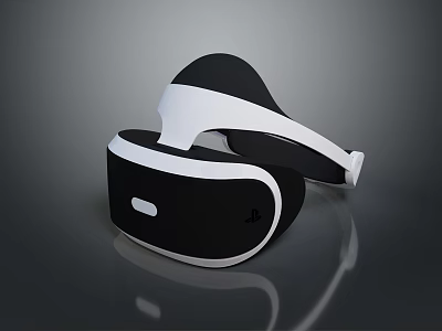 PlayStation VR Headset With Black And White Design For Virtual Reality Gaming 3d model