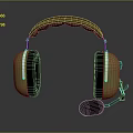 Yellow Over Ear Electronic Headphones With Built in Microphone And Comfortable Headband