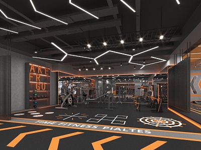 Industrial LOFT Gym Hall 3d model