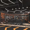 Modern Gym Interior With Fitness Equipment And Lighting