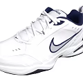 Nike White Athletic Shoes With Blue Accents And Black Sole Lace Up Comfortable Design