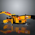 Yellow Industrial Construction Machinery With Hydraulic Arm And Tracked Base 3d model