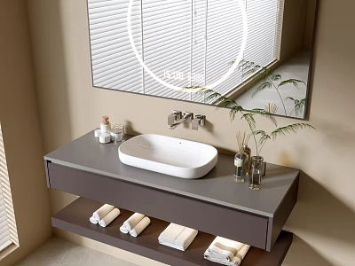 Modern Bathroom Cabinet Bathroom Counter Basin Bathroom Decoration Mirror Cabinet Sink 3d model