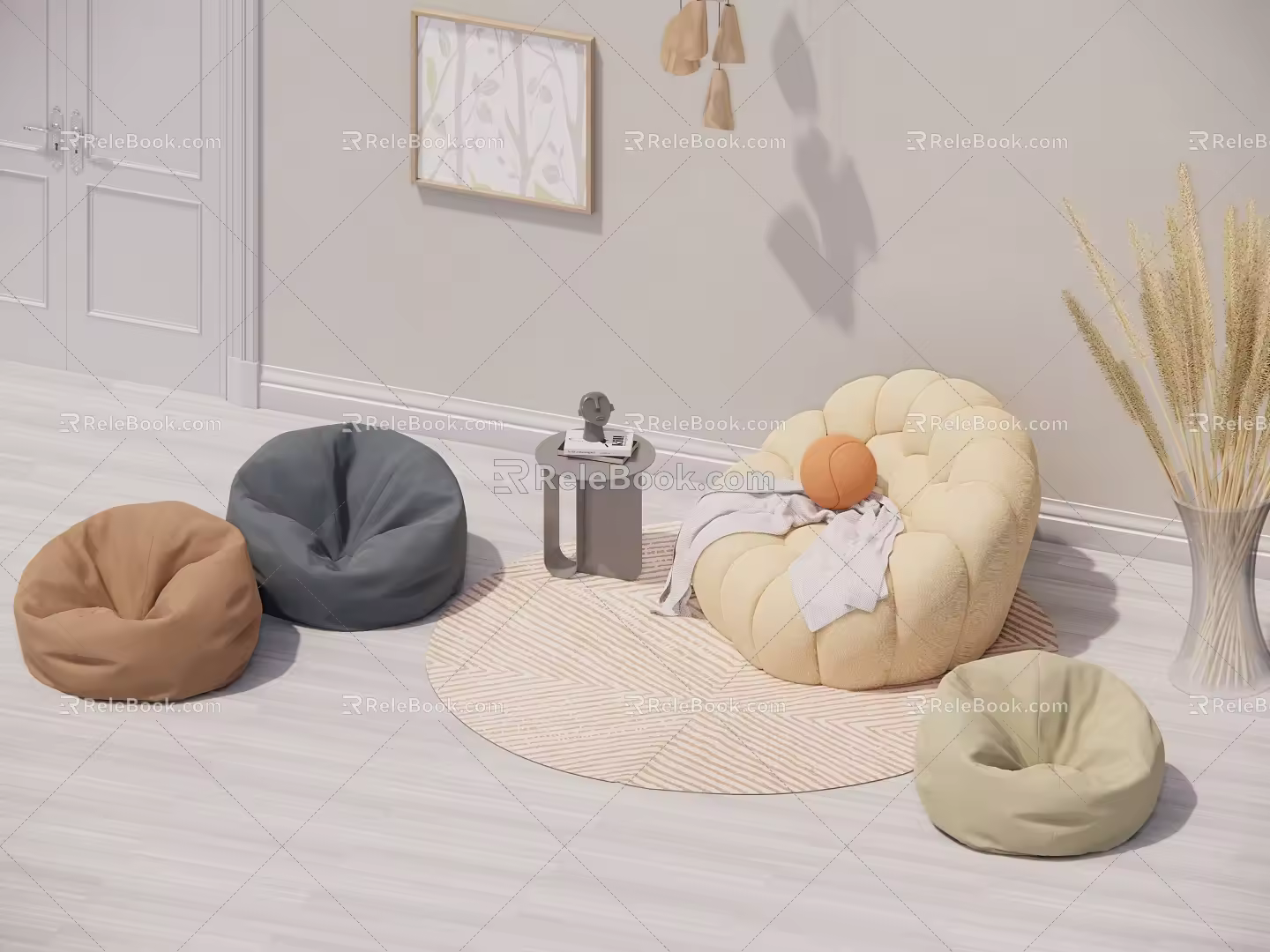 Bubble Sofa Lazy Sofa European Style Light Luxury Fashion Modern 3d model