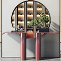 New Chinese Style End View Platform Hallway End View Platform Ornaments Combination 3d model