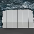 Blue Wave Pattern Exhibition Hall Culture Wall With Vertical Panels And Decorative Design