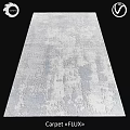 Soft Plush Square Rug With Light Gray White Abstract Pattern For Modern Home 3d model