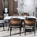 Modern Dining Table and Chair Combination Dining Table and Chair 3d model