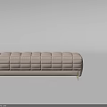 Modern Beige Upholstered Sofa Bench With Tufted Design And Golden Legs