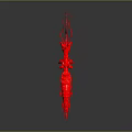 3D Rendered Red Shrimp Character With Long Antennae Legs On Dark Reflective Background