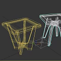 Two Modern Stools With Black Seats And Light Wooden Legs Minimalist Design