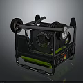 Portable Generator With Metal Frame Handle Wheels Control Panel And Green Base 3d model