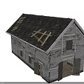 Weathered Rustic Building With Sloped Wooden Roof Weathered Siding Wooden Doors And Windows