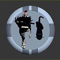 Anime Style Female Game Character With Cat Ears And Black Cat Companion