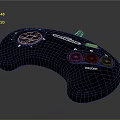 Black Ergonomic Computer Game Controller With Responsive Buttons And Precise Joystick For PC Gaming 3d model