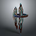 Futuristic Water Vehicle With Circular Ring Structure And Blue Glowing Lines