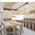 Woodworking Workshop Interior With Long Wooden Workbench Tool Pegboard Stools And Aprons