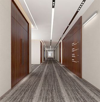 Modern Hotel Away Hotel Corridor 3d model