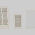 Elegant White Wardrobe with Glass Doors Gold Trim and Carved Wooden Details Design