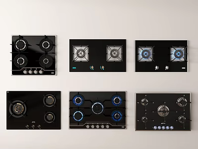 Variety Of Gas Cooktops For Modern Kitchens 3d model