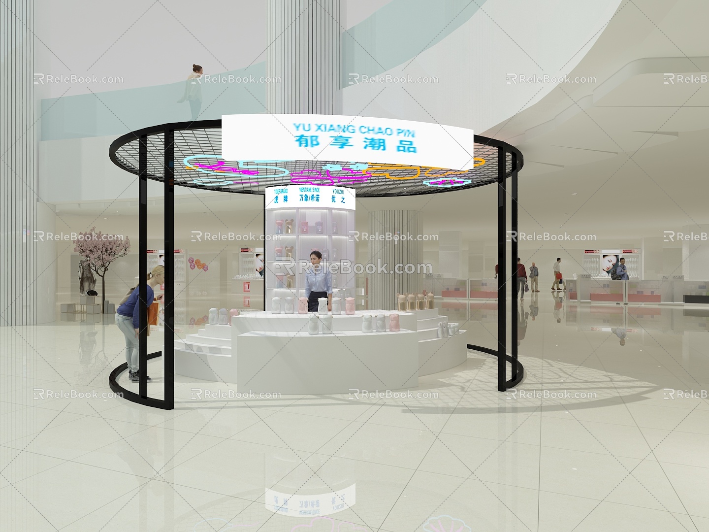 MALL CUP SHOPS 3d model