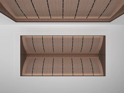 Modern Wooden Ceiling Design With Linear Striped Patterns And Smooth Surface 3d model