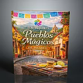 Scenic Mexican Pueblos Magicos Street With Colorful Banners Traditional Buildings And Drinks With Limes