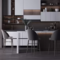 Nordic Bar Chair Combination Bar Chair Combination 3d model