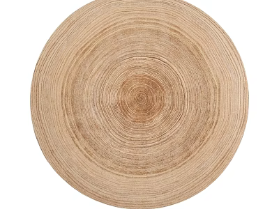 Light Brown Square Rug With Concentric Circles Pattern For Living Room Decor 3d model