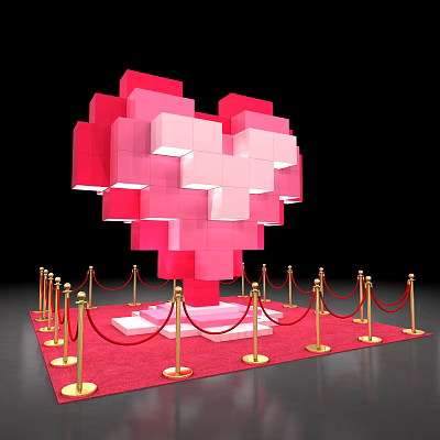 Modern Meichen Heart-Shaped Meichen 3d model Modern Meichen Heart-Shaped Meichen 3d model