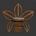 Flower Shaped Rattan Leisure Chair With Leaf Design And Round Seat