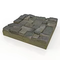 Square Shaped Natural Stone Paver Ground Surface With Irregular Brick Patterns