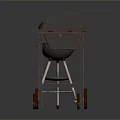 Outdoor Living Essentials Portable Grill With Lid And Wheeled Metal Oven Cart