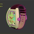 Exquisite Luxury Watch With Crimson Leather Strap And Rose Gold Case Transparent Dial Mechanical Movement