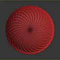 Red Reflective Disco Ball Stage Equipment With Shiny Stripes And Glossy Surface