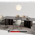 Modern Minotti Dining Table and Chair Combination 3d model