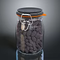 Hotpot Restaurant Glass Jar Storing Fresh Black Berries for Ingredient Preparation