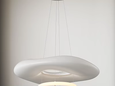 Modern White Chandelier With Unique Smooth Curved Design For Contemporary Interior 3d model