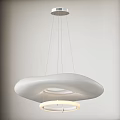 Modern White Chandelier With Unique Smooth Curved Design For Contemporary Interior