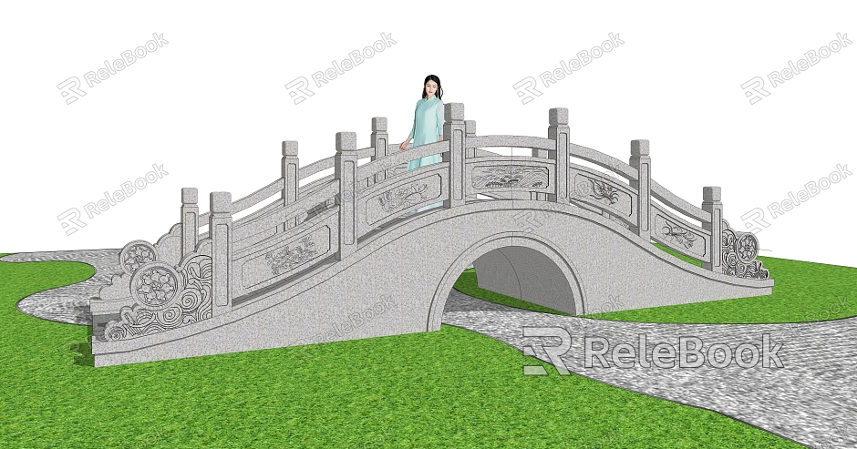 New Chinese-style Bridge Landscape Bridge model